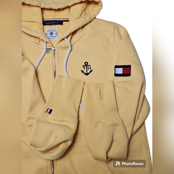 Tommy Hilfiger Zip Hoodie Yellow Sz Large - Picture 3 of 3